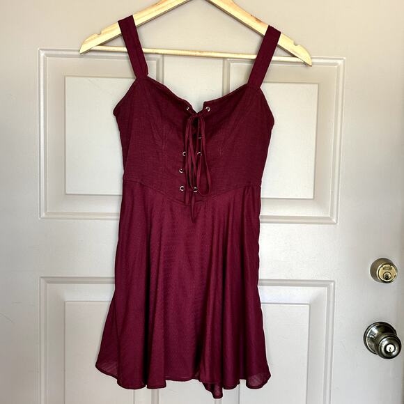 Free People Intimately Not a Chance Corset Wild Garnet Whimsical Dress XS - Picture 3 of 12